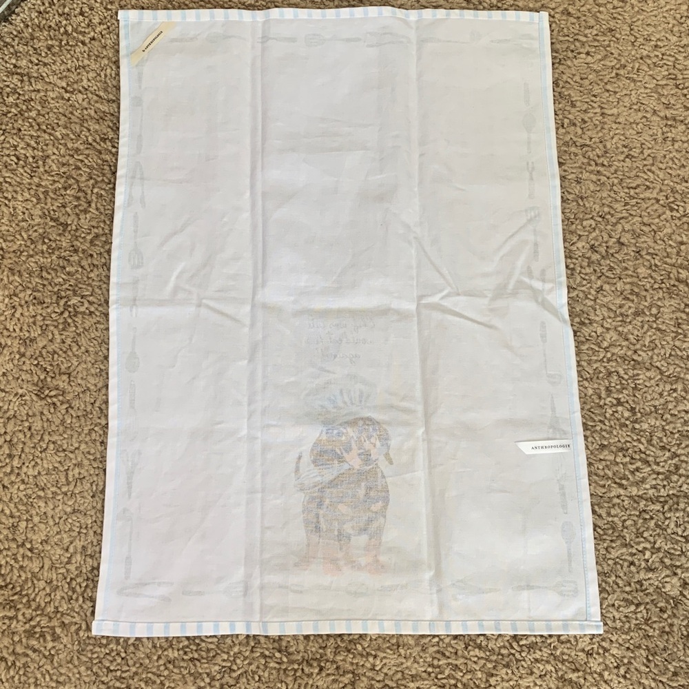 NWOT Anthropologie dachshund dog kitchen towel-Sous Chef Dish Towel-current - Picture 7 of 9